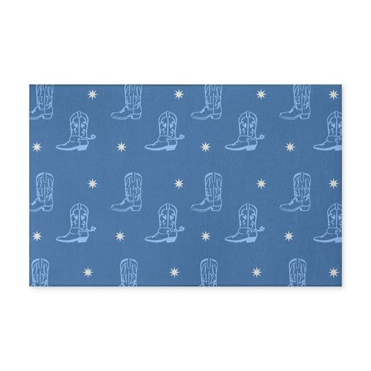 Boots Got The Blues - Washable Rug — Blue - Indoor | Outdoor Floor Mat