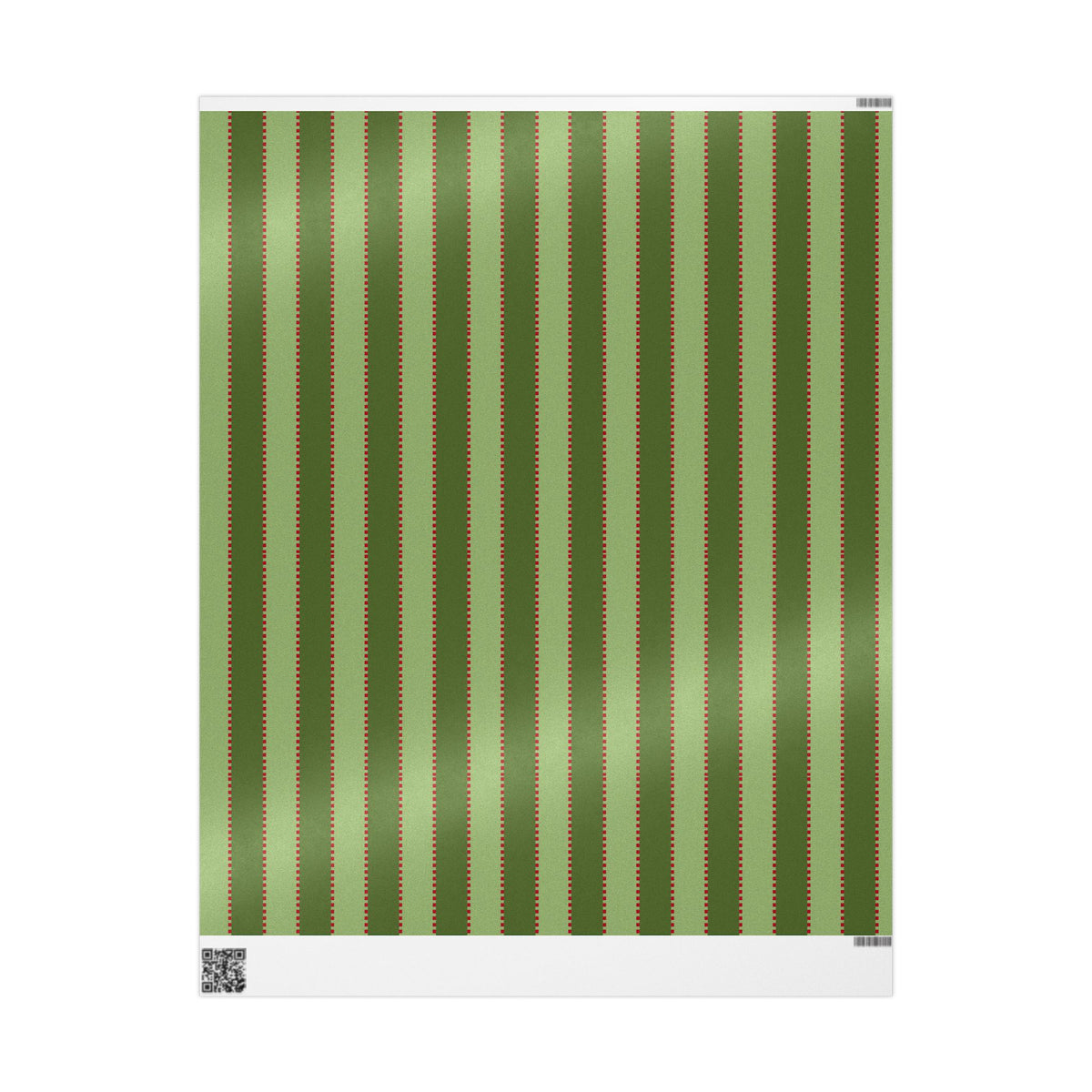 Green Stripe Stitch Wrapping Paper — Festive Gift Wrap for Holidays & Everyday