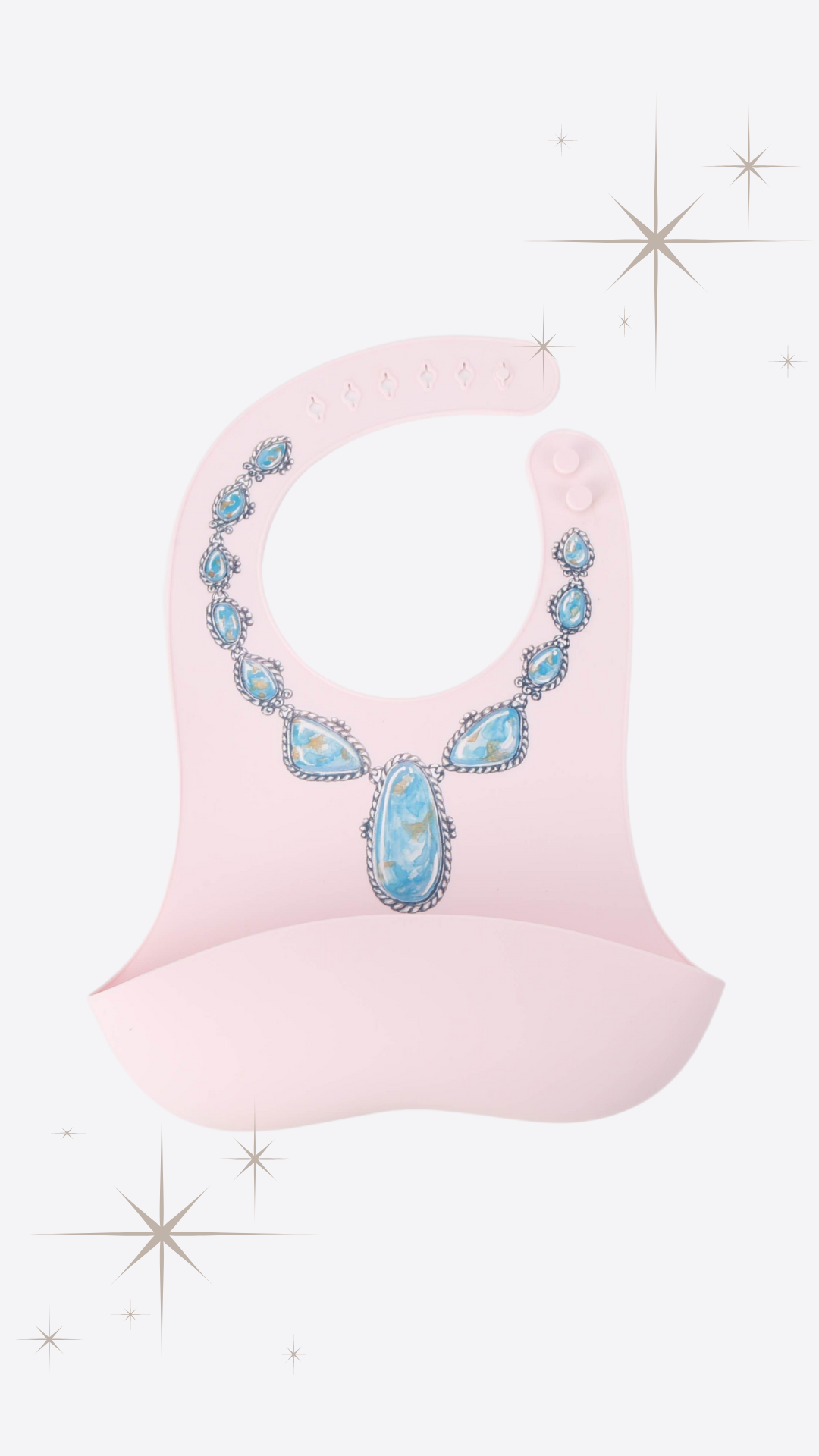 PRE ORDER BLUE LARIAT WITH PINK BIB - PRECIOUS TURQUOISE BIBS