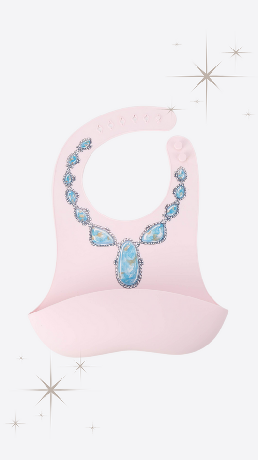 PREORDER - LARIAT WITH PINK BIB - PRECIOUS TURQUOISE BIBS