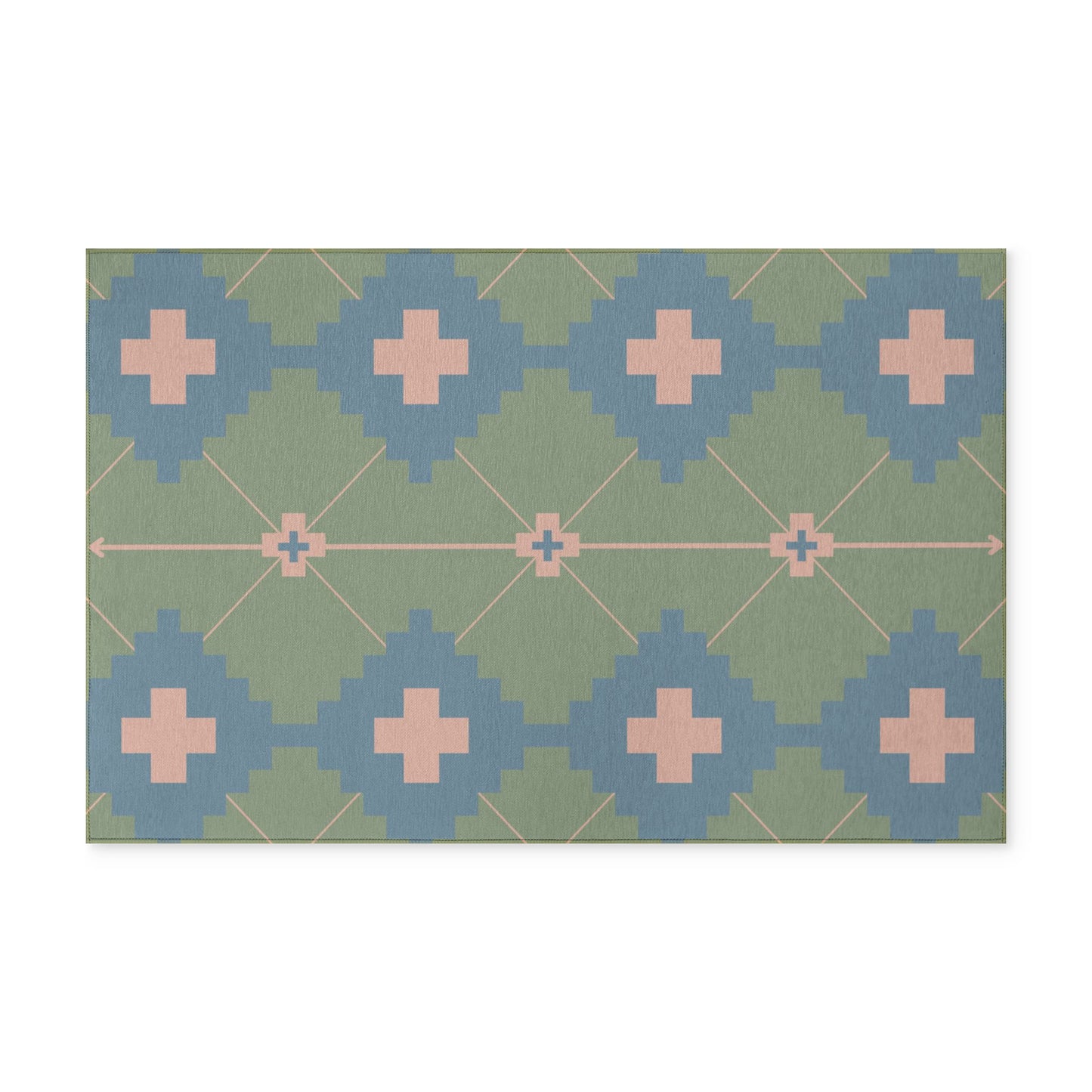 Washable Rug — Geometric Pastel Aztec Door Mat