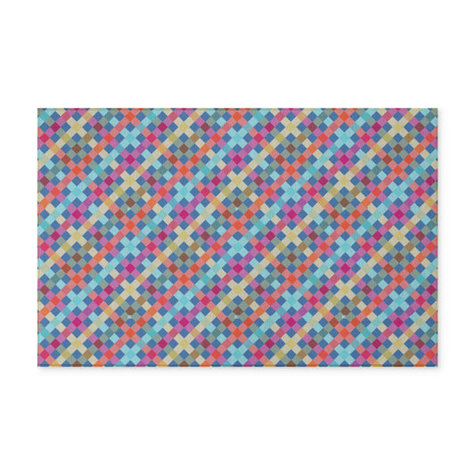 Multicolor  Plaid - Machine Washable Indoor | Outdoor Rug