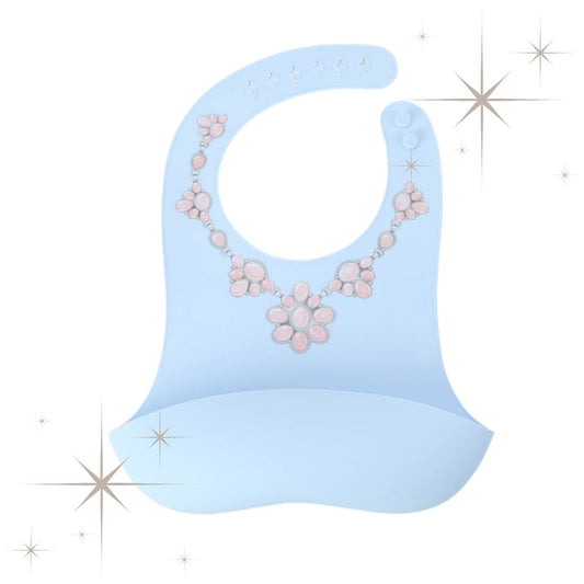 PINK CLUSTER WITH BLUE BIB - PRECIOUS TURQUOISE BIBS