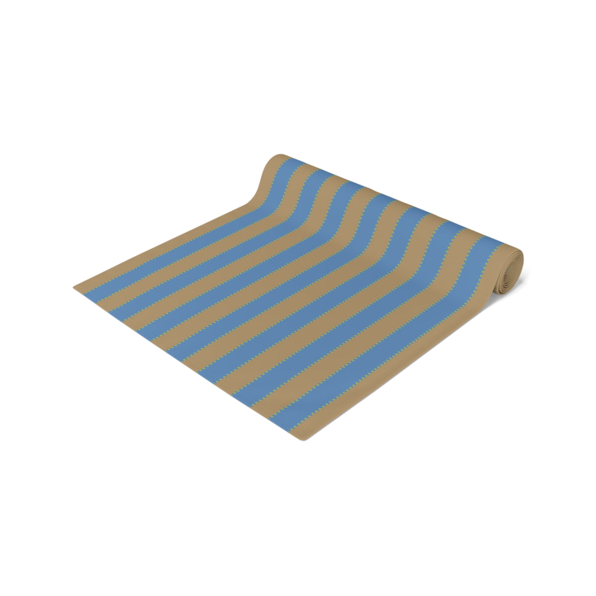 Blue, Green & Tan Stripe Table Runner –
