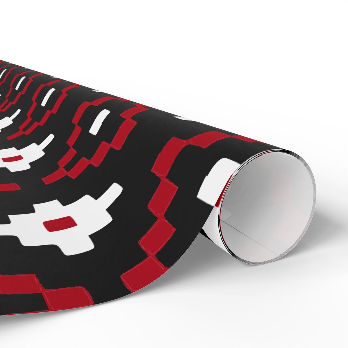 Christmas Stripe Wrapping Paper — BLACK + RED + WHITE Stitched Pattern