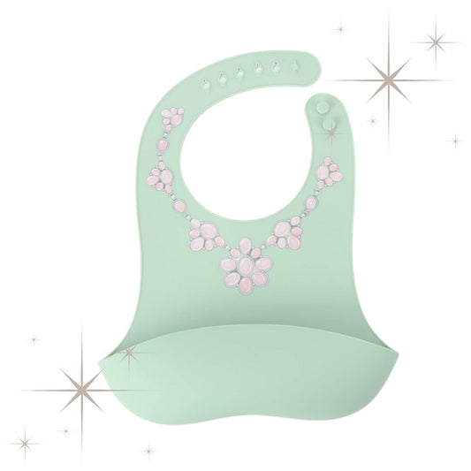 PINK CLUSTER WITH GREEN BIB - PRECIOUS TURQUOISE BIBS