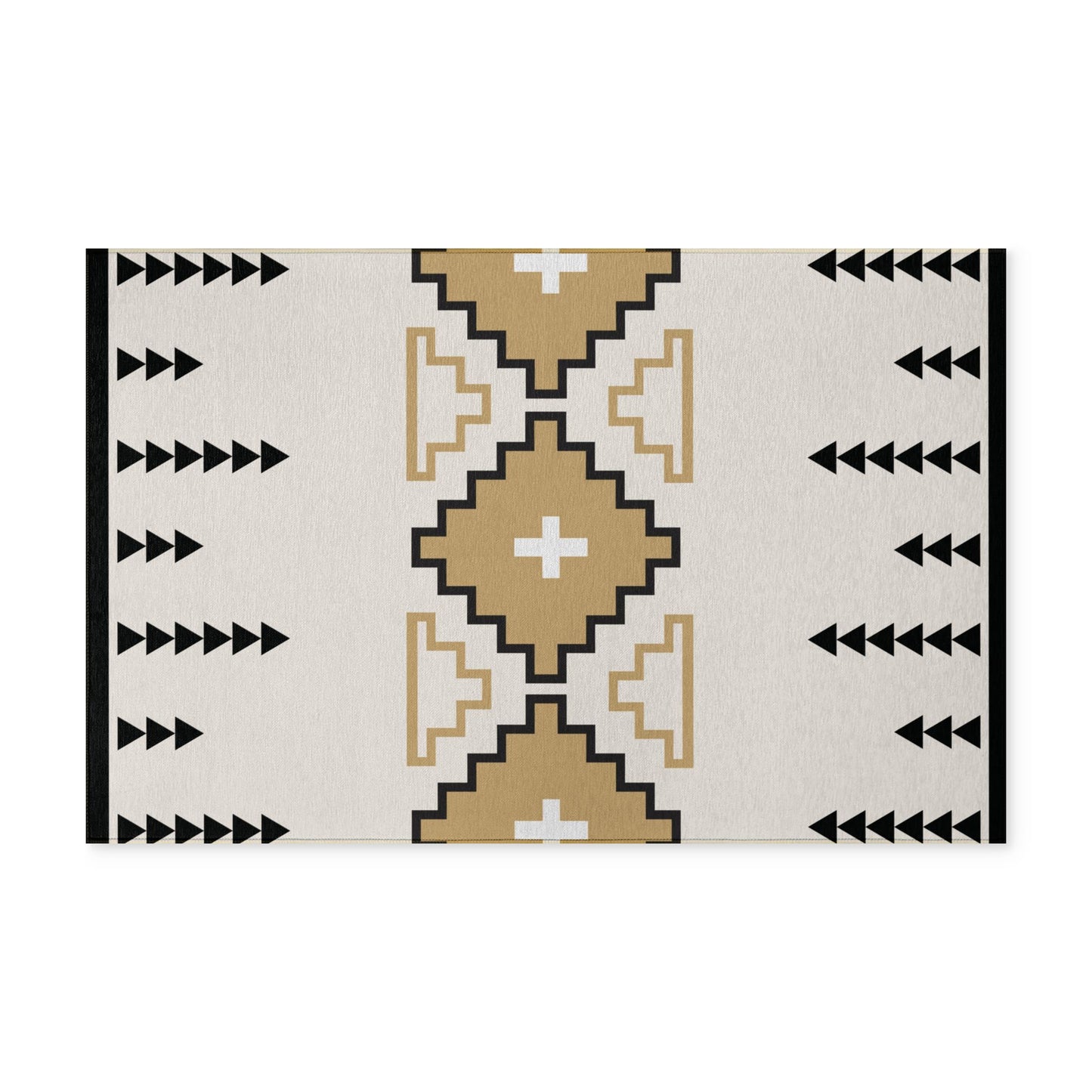 MARFA pattern Southwestern Geometric Washable Rug — Neutral Aztec Entryway Mat