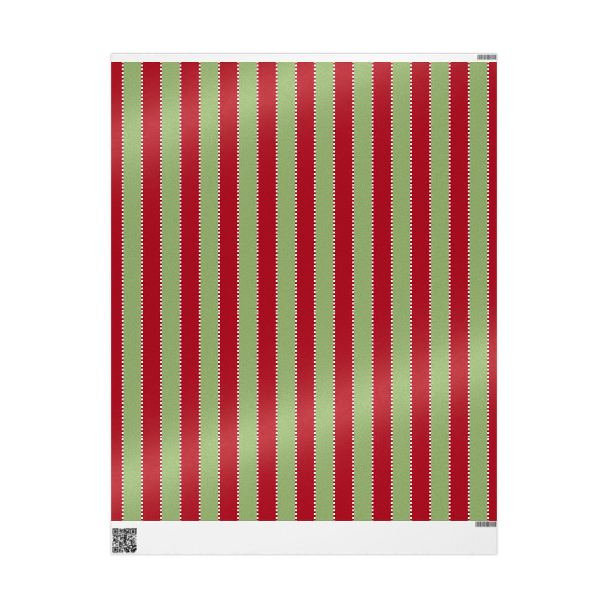 Christmas Stripe Wrapping Paper — Red & Green Stitched Pattern