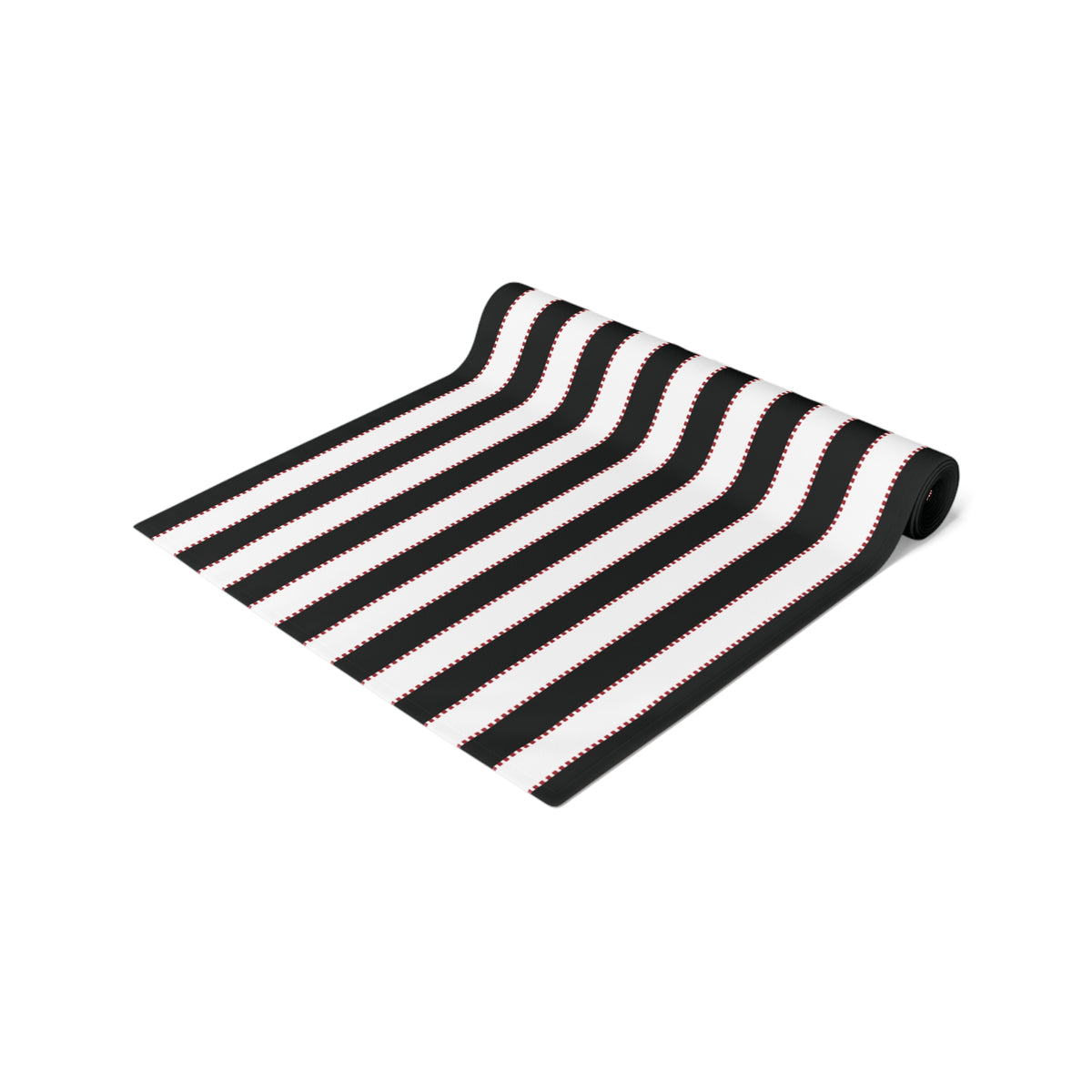 Black, White + Red Stripe Table Runner