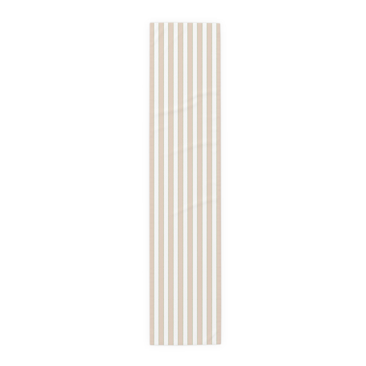 Beige, White + Green Stripe Table Runner