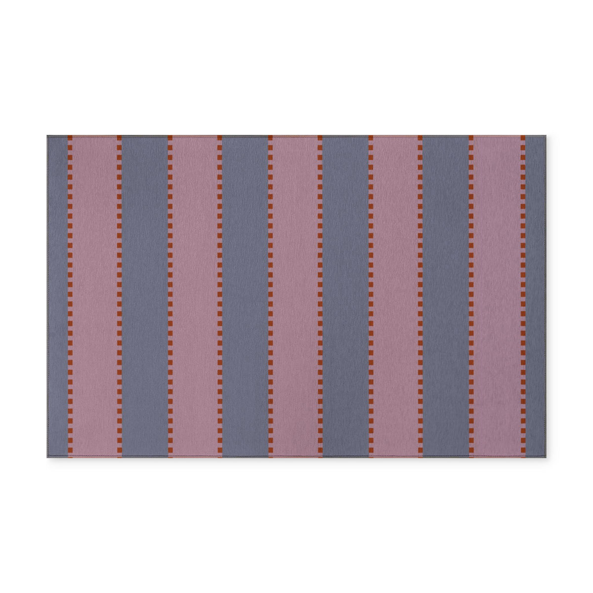 Striped Washable Rug — Pink & Slate Indoor Area Rug