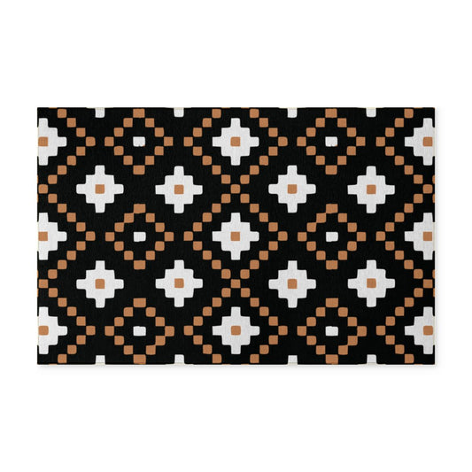 Black + White + Saddle - Indoor/Outdoor Washable Rug