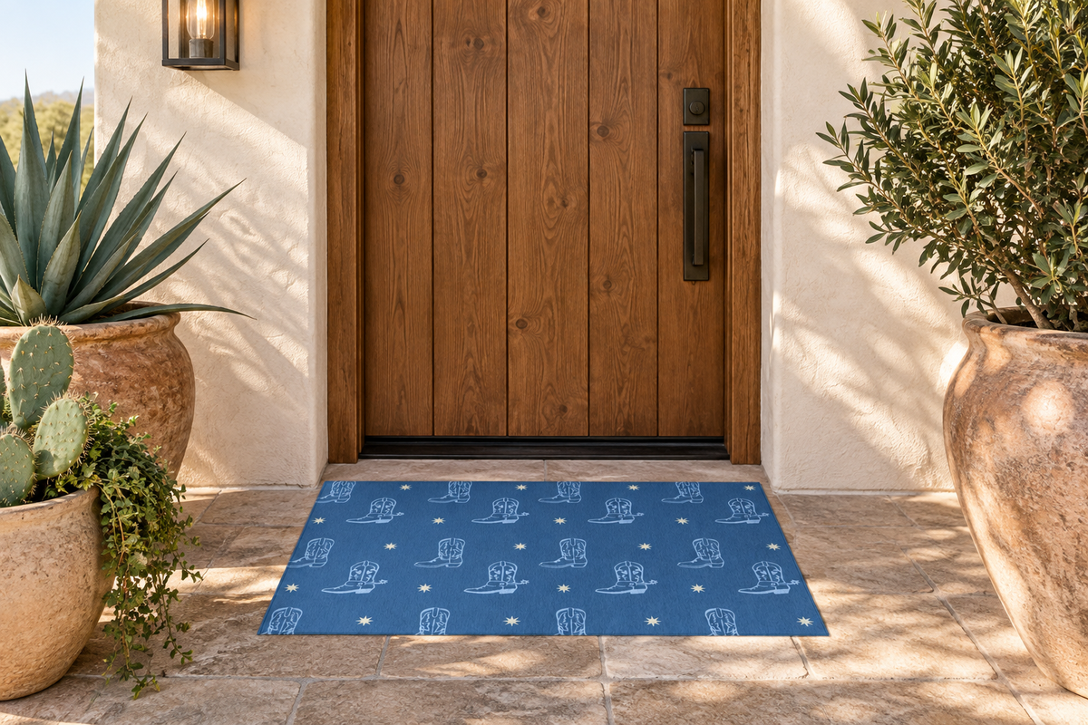 Denim + Sky - Boots Got The Blues - Indoor/Outdoor Washable Rug