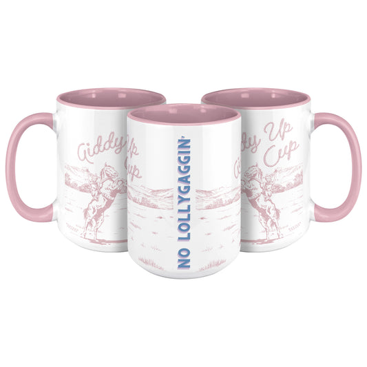 GIDDY UP CUP - PINK HANDLE- PINK ART