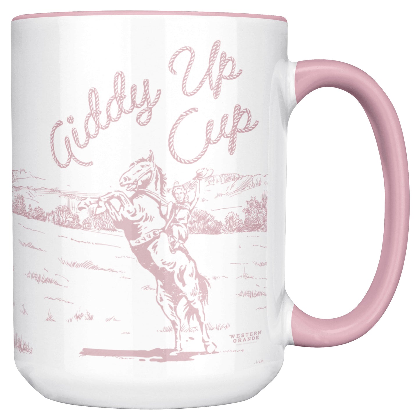 GIDDY UP CUP - PINK HANDLE- PINK ART