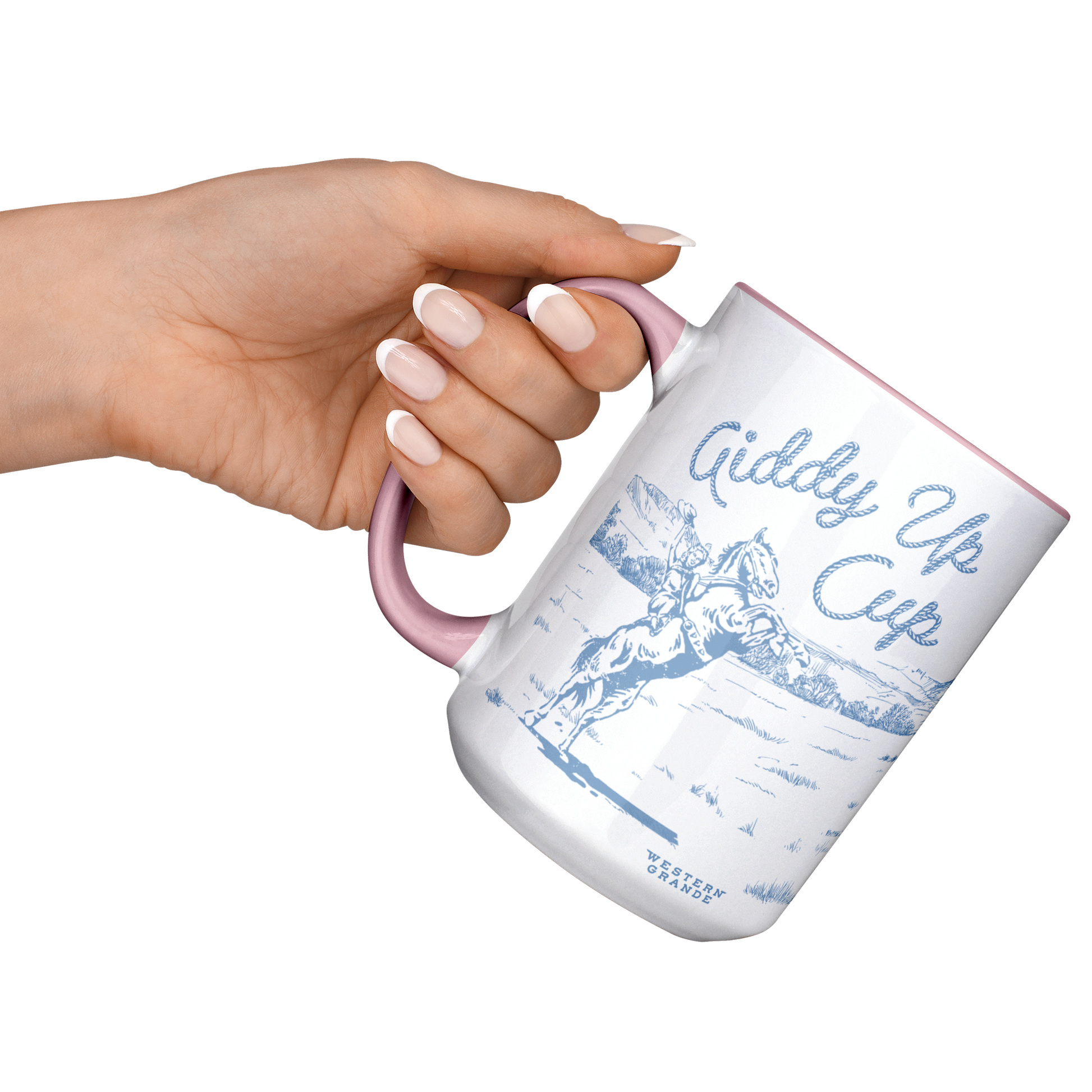 Giddy_Up_Cup_-_Blue__Purple_on_Pink_Lifestyle_LH_Raised_Mockup.png