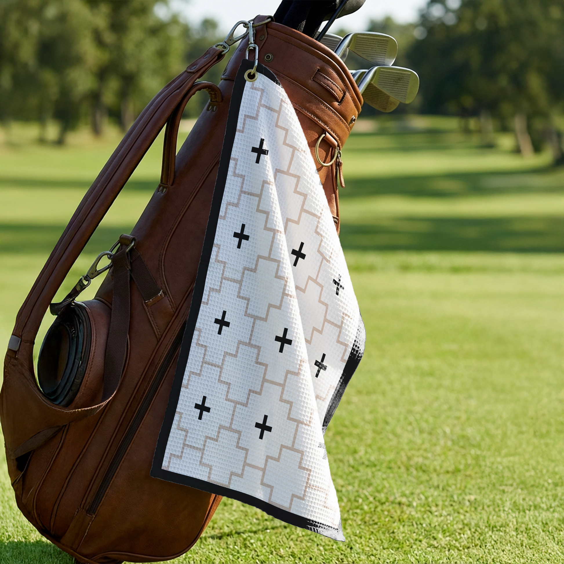 LAJITAS_-_Golf_Towel_-_Black_Standing_Bag_Lifestyle_Mockup.png_15882461