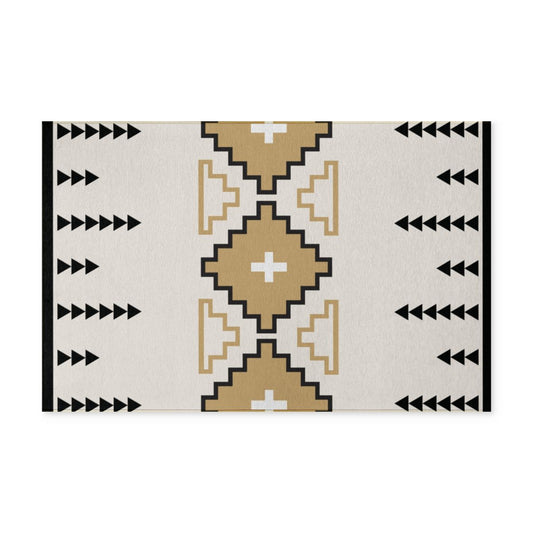 MARFA - Black White + Beige - Indoor/Outdoor Washable Rug