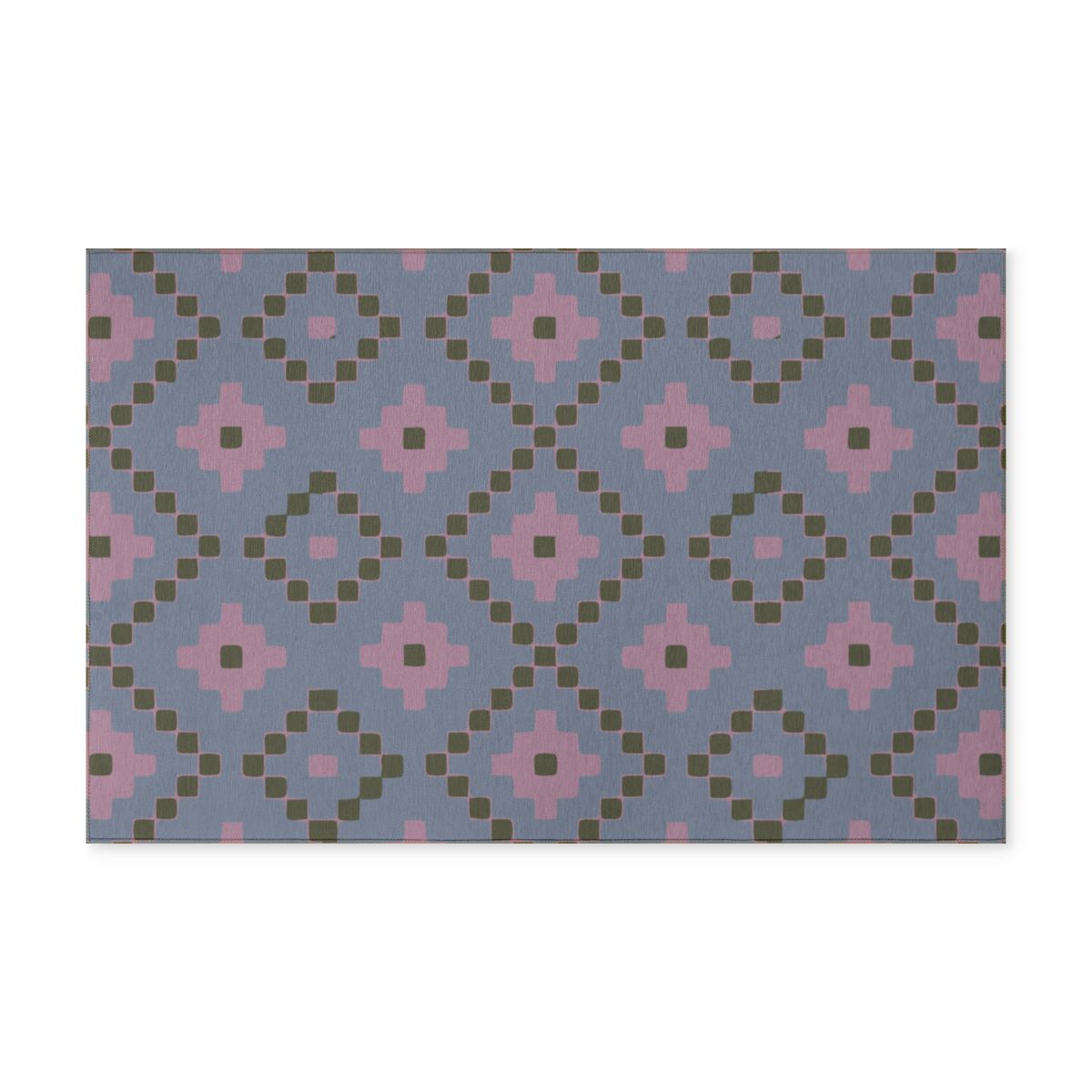 Slate + Pink Indoor/Outdoor Washable Rug