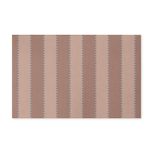 Terracotta Blush + Dusty Rose + Slate Blue - Indoor/ Outdoor Washable Rug