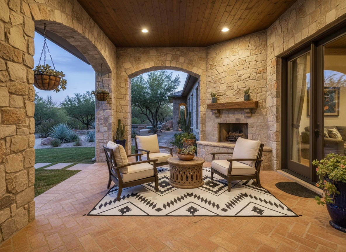 Black + Ivory - 9ft x 12ft - RANCH RUGS -THE DAVIS - – WesternGrande