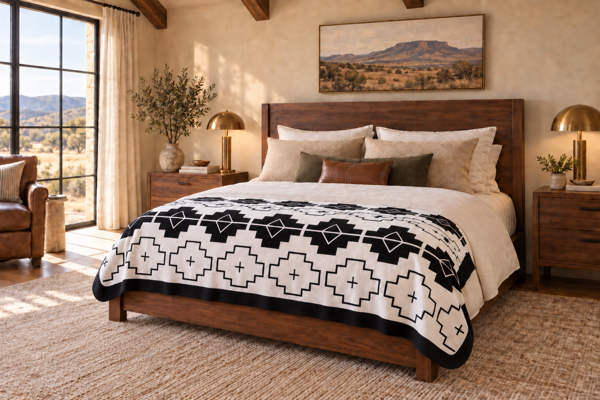 Sherpa Blanket — Black & White TERLINGUA Throw