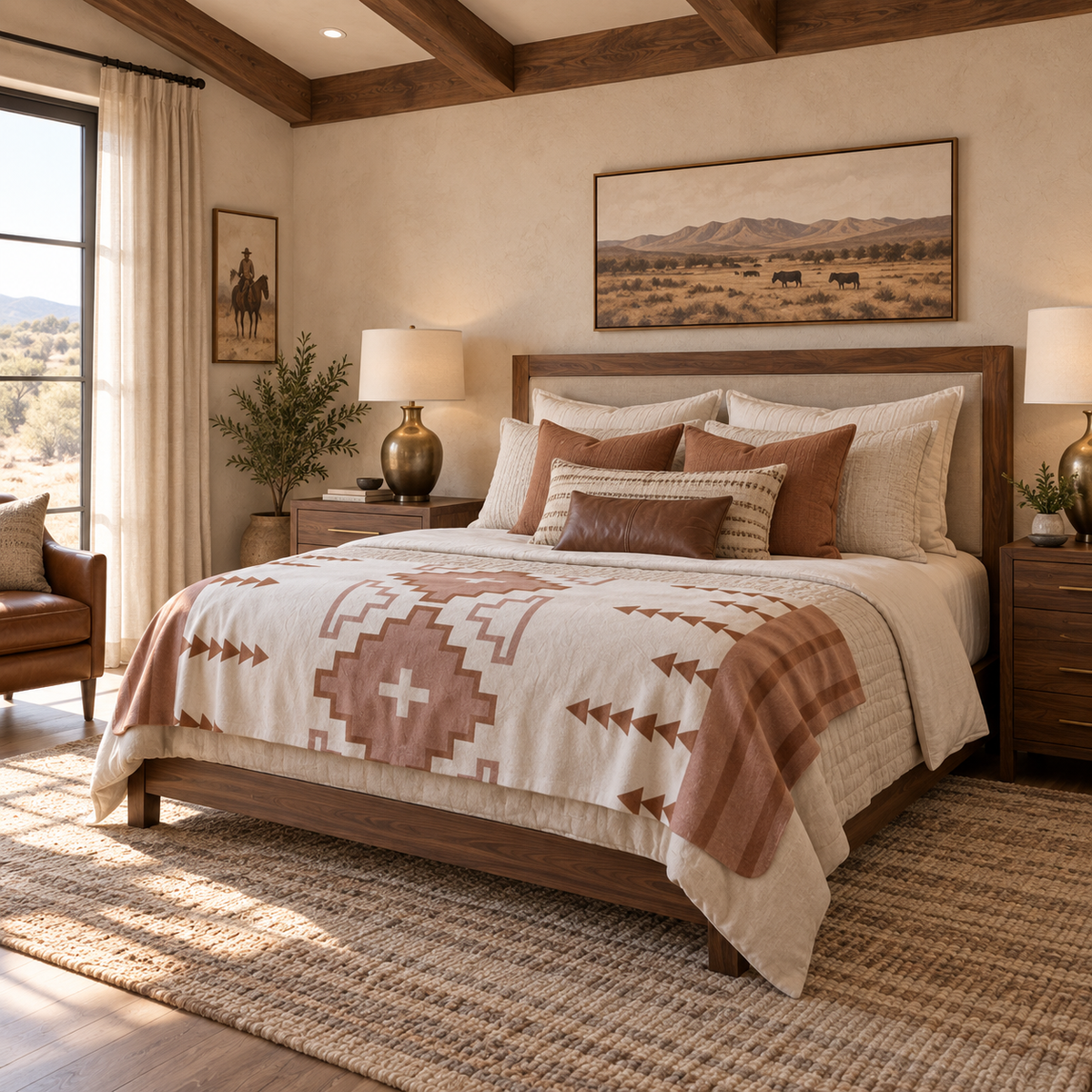 TERRACOTTA + RUST MARFA Sherpa Blanket – Cozy Fleece Throw